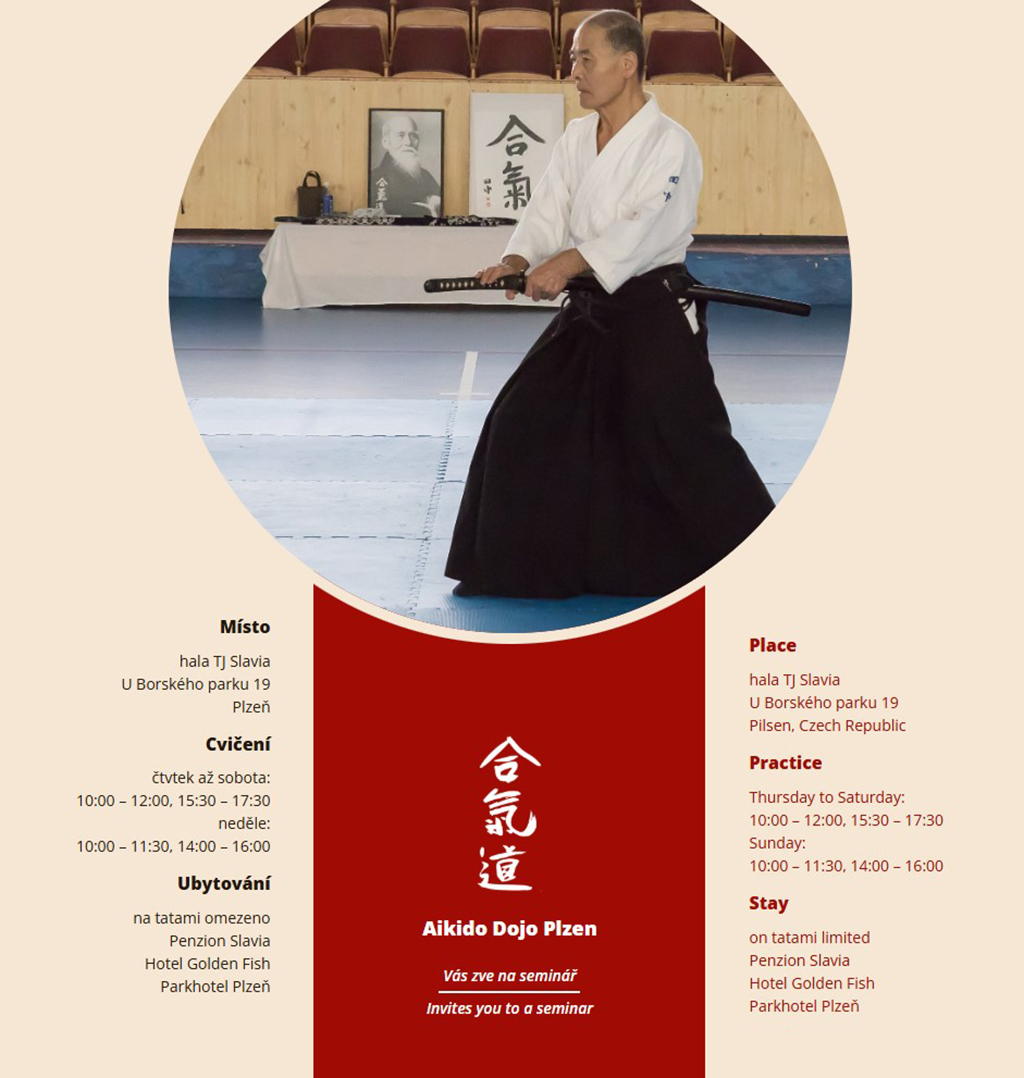 leták - Seminář AIKIDO - Tanaka Kouichi 2025