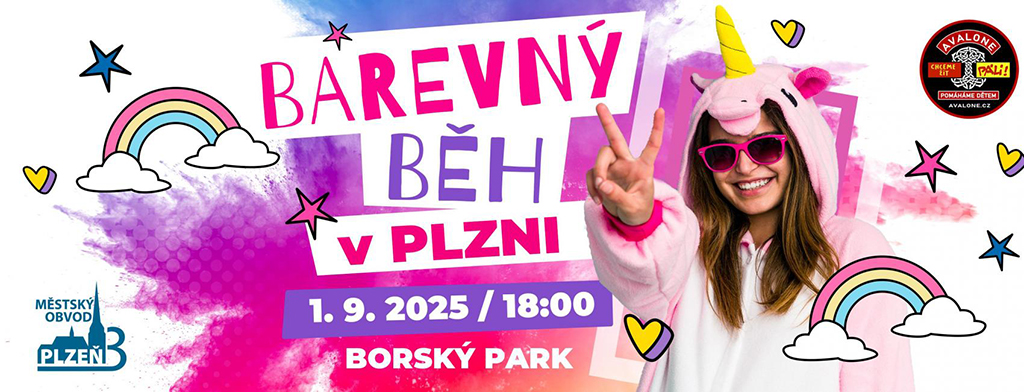 plakát - Barevný běh v Plzni 2025 - Rozěháme Česko